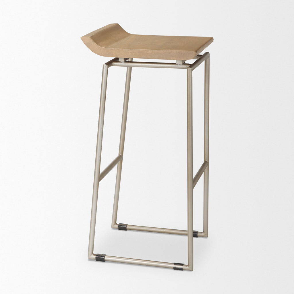 Givens Wood Seat Bar Stool