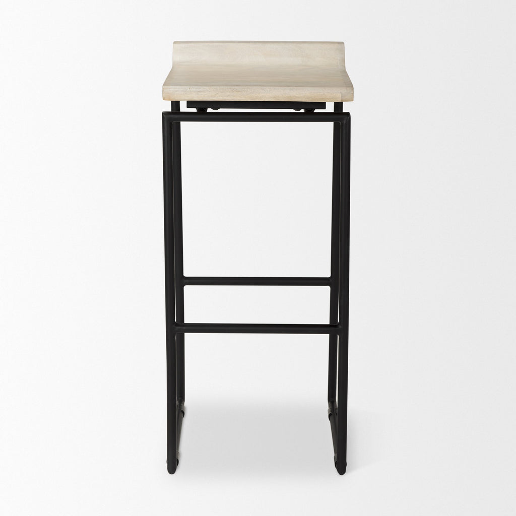 Givens Wood Seat Bar Stool