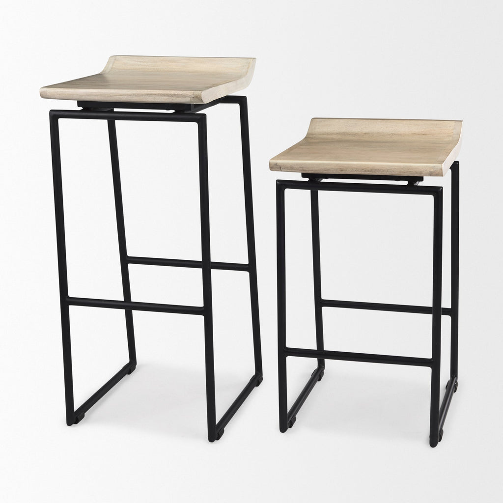 Givens Wood Seat Bar Stool