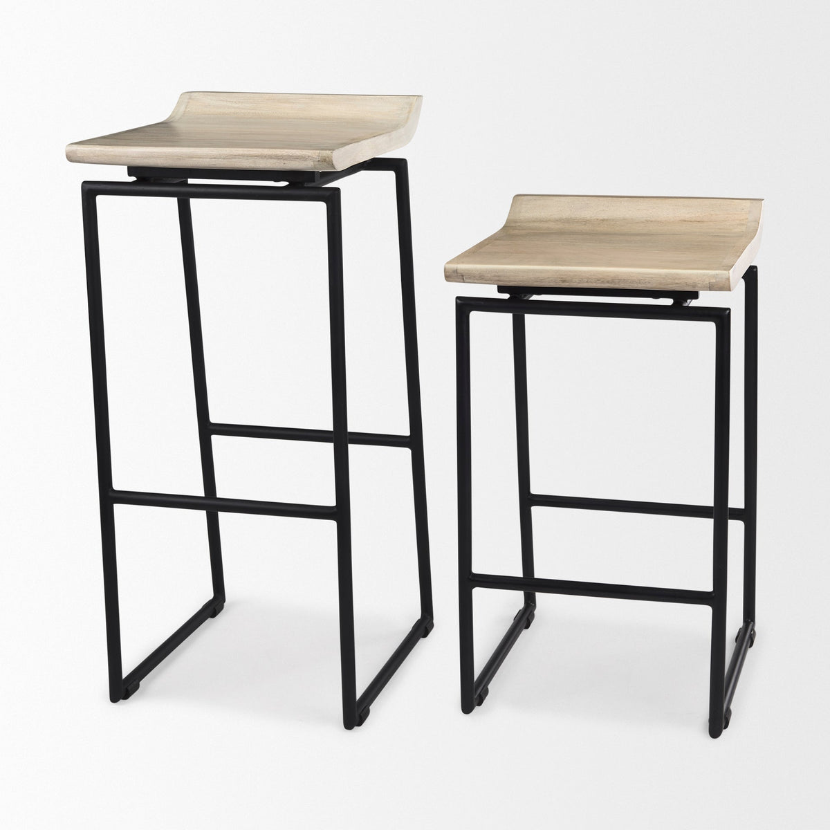 Givens Wood Seat Bar Stool