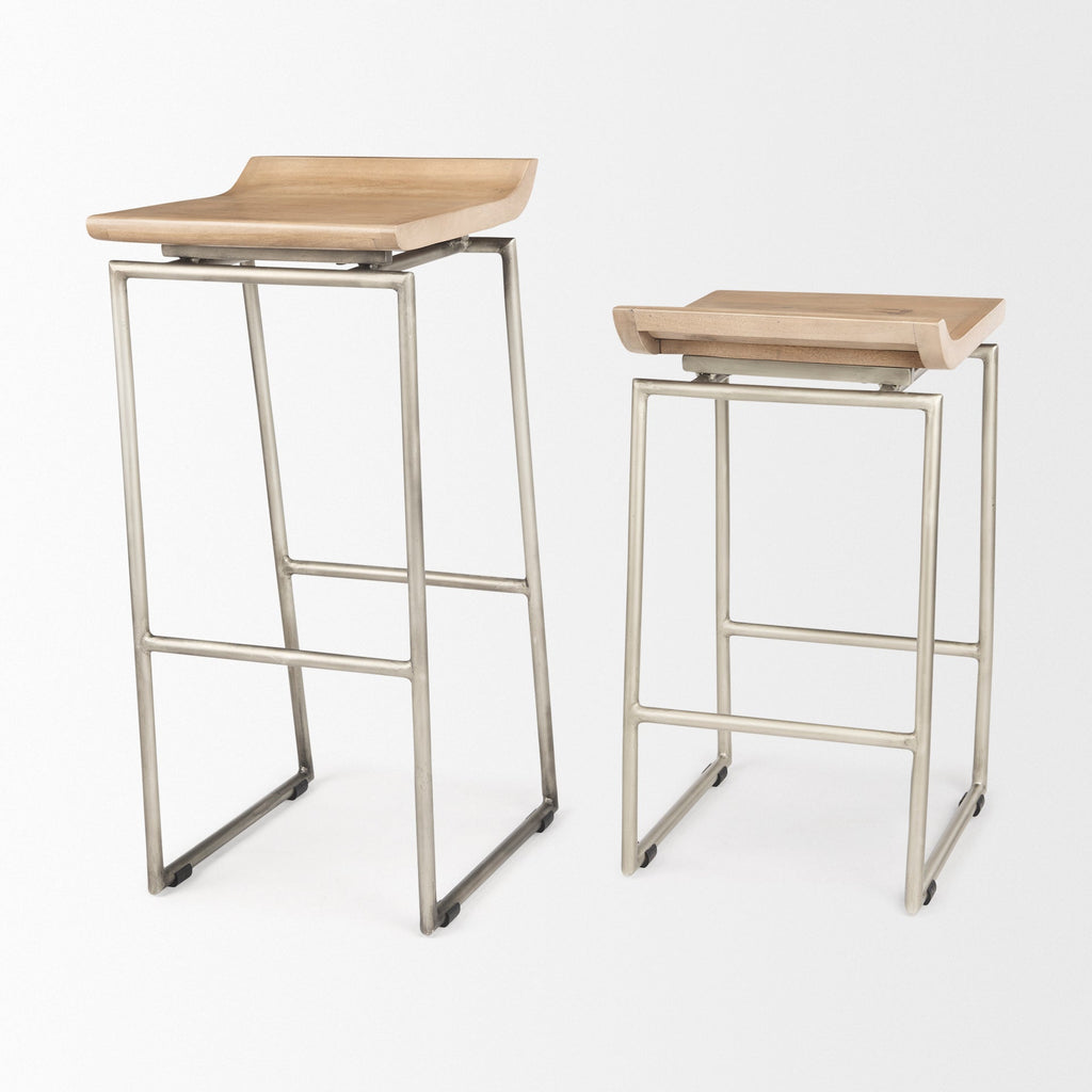 Givens Wood Seat Bar Stool