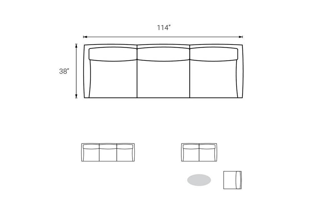 Valence 3 Piece Modular Sofa Set