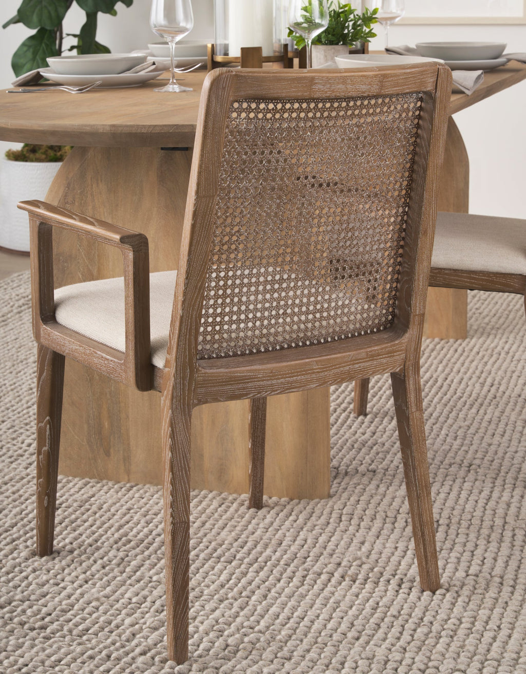 Clara Light Brown Cane Back Dining Chair