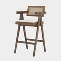 Indie Fabric/Cane Seat Bar Stool