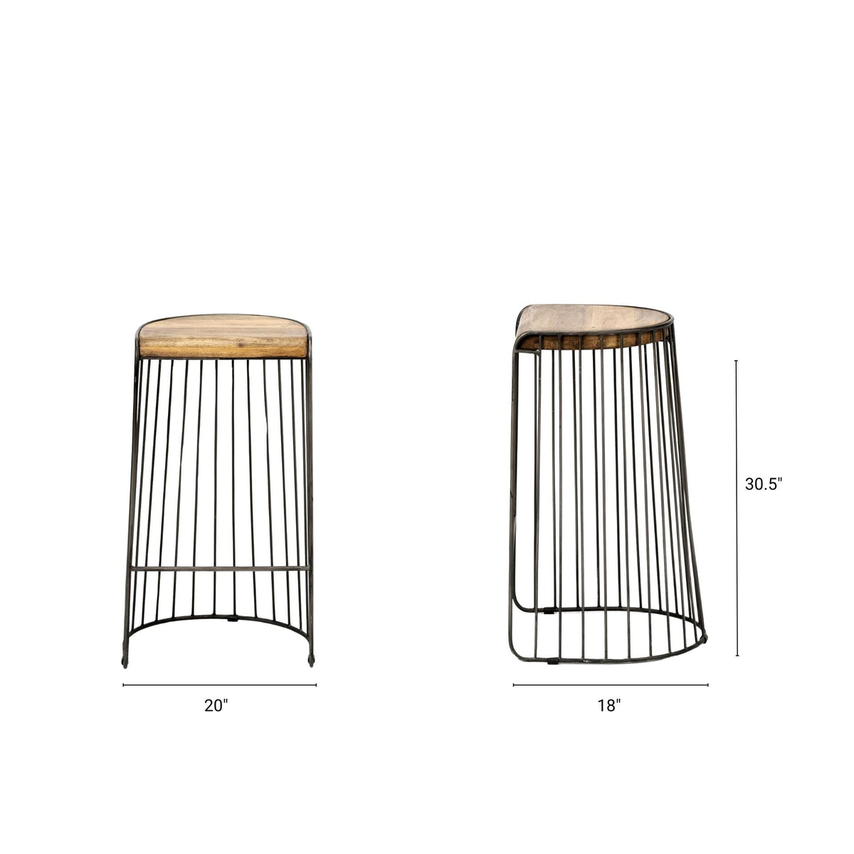 Seagram Wood Seat Bar/Counter Stool