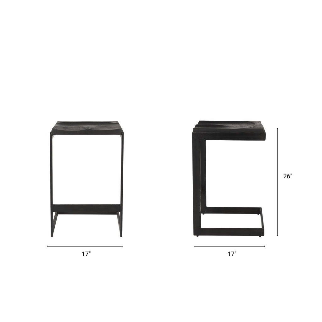 Kiran Wood Seat Bar/Counter Stool