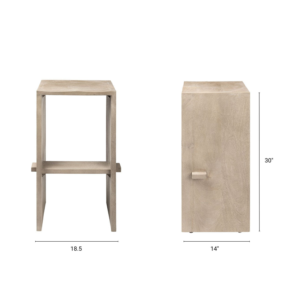 Aida Wood Seat Bar Stool
