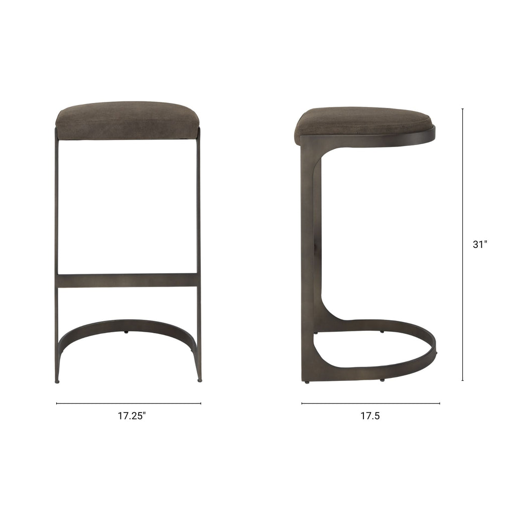 Tyson Suede Seat Bar Stool