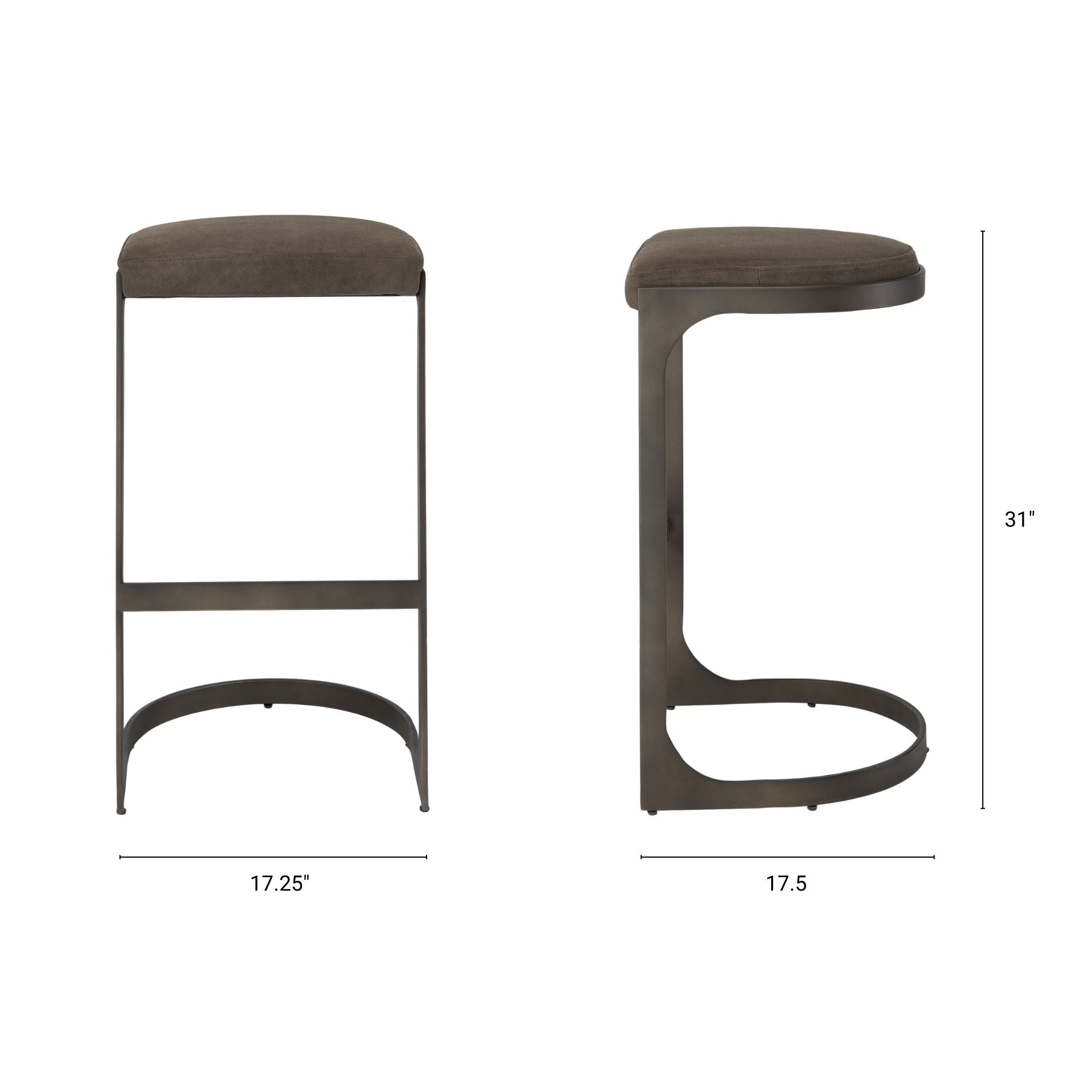 Tyson Suede Seat Bar Stool