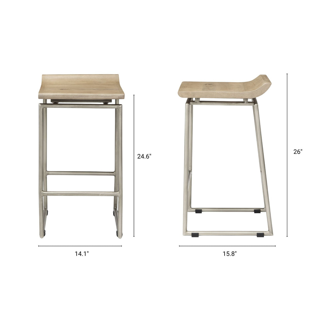 Givens Wood Seat Counter Stool
