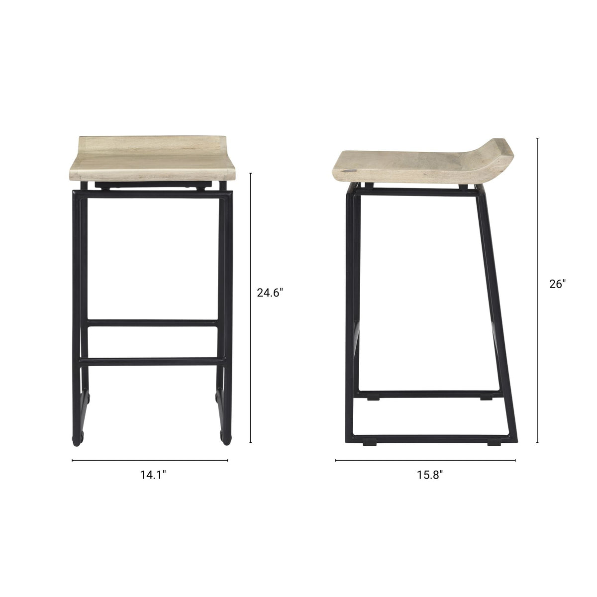 Givens Wood Seat Counter Stool