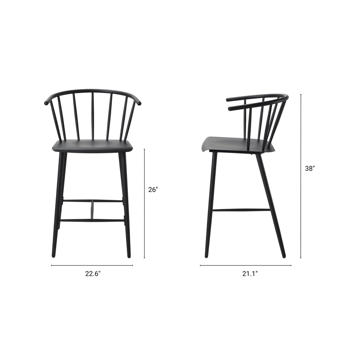 Colin Metal Seat Bar/Counter Stool