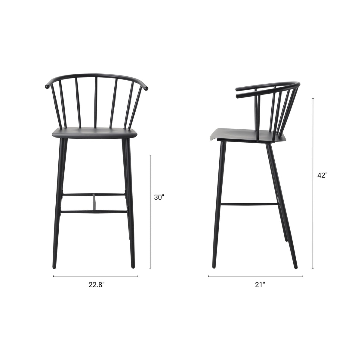 Colin Metal Seat Bar/Counter Stool
