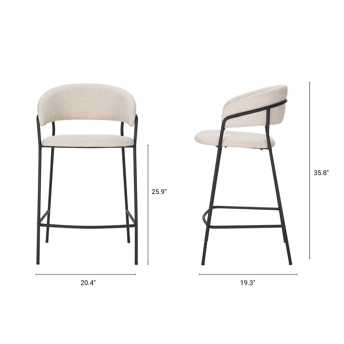 Carolyn Fabric Seat Counter Stool