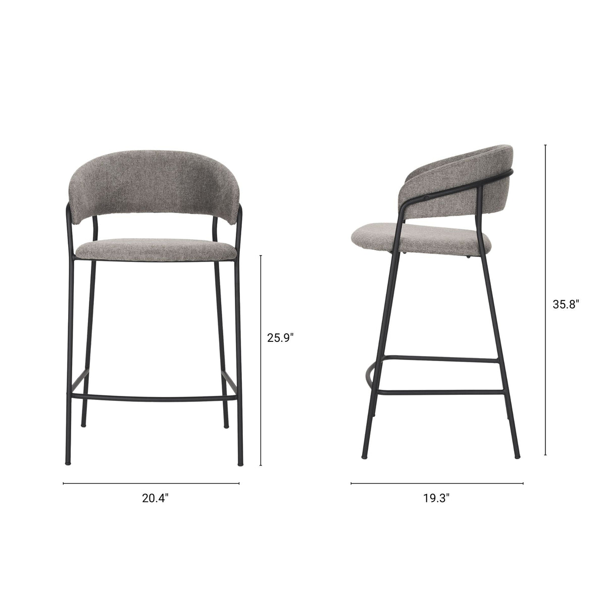 Carolyn Fabric Seat Counter Stool
