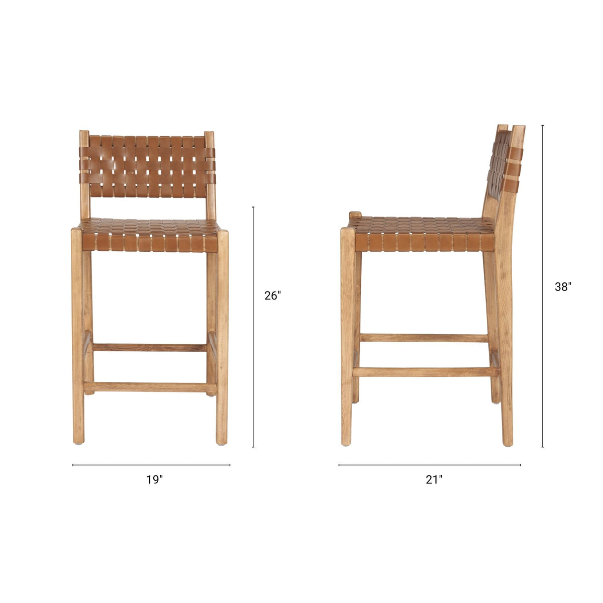Shane Leather Seat Counter Stool