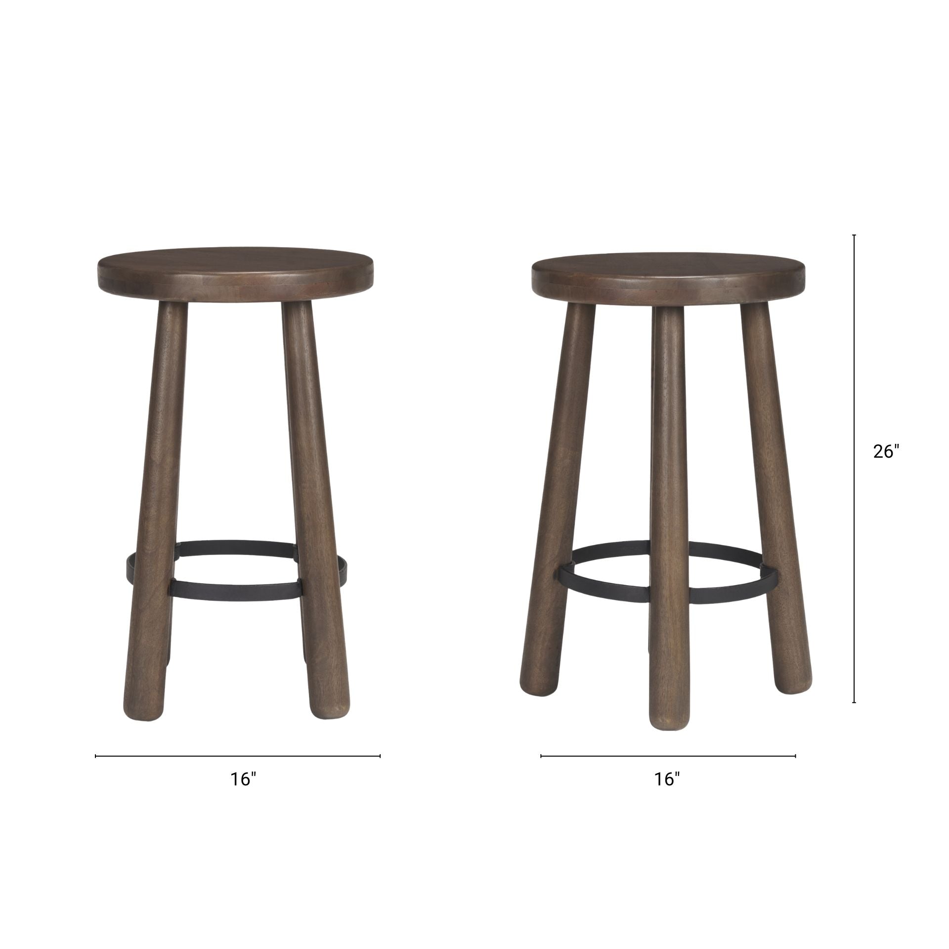 Weldon Wood Seat Stool