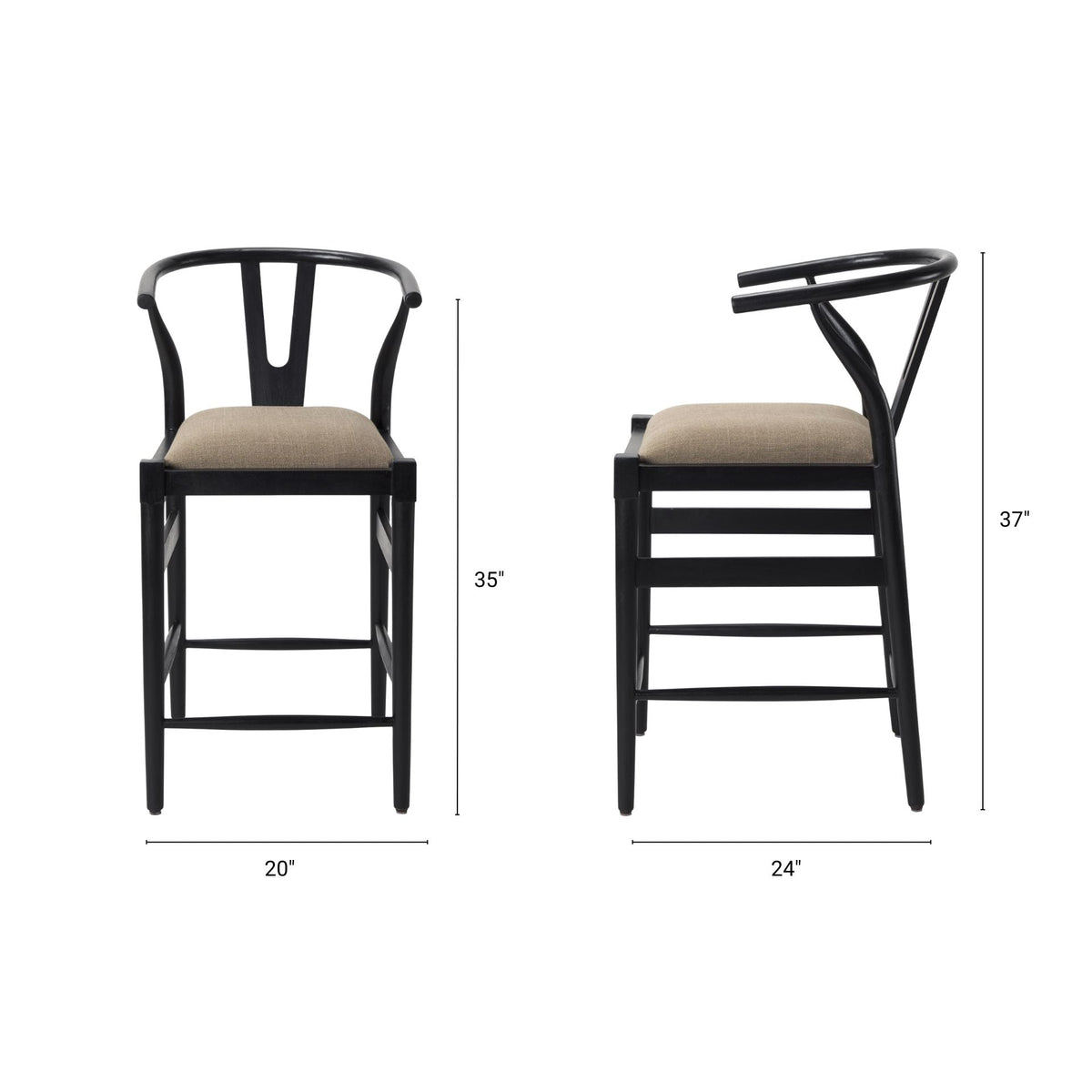 Trixie Upholstered Seat Counter Stool