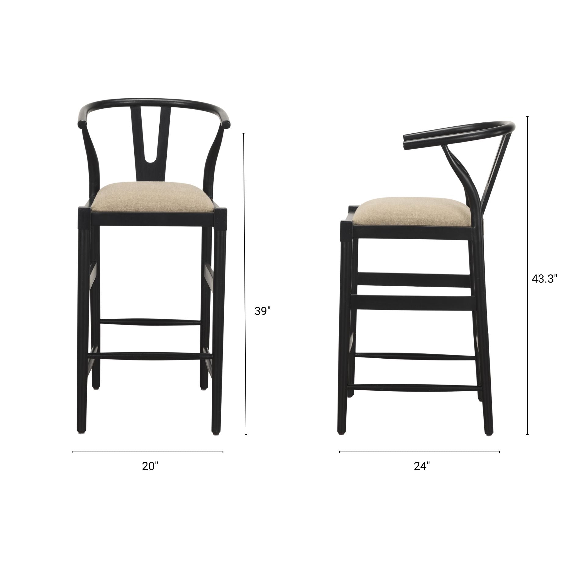 Trixie Upholstered Seat Bar Stool
