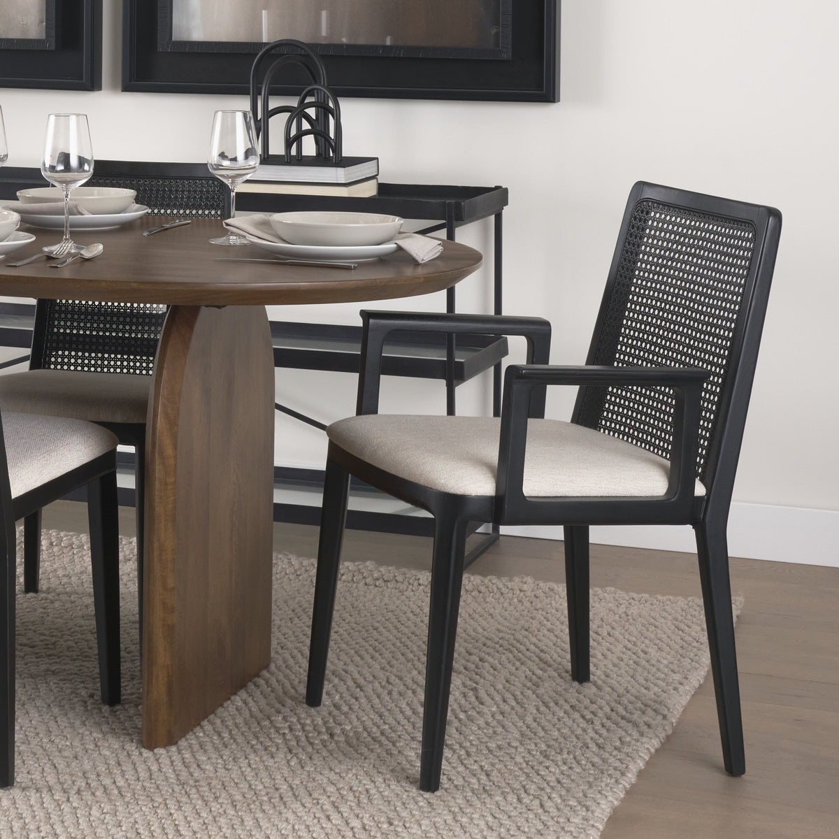 Clara Black Cane Back Dining Chair