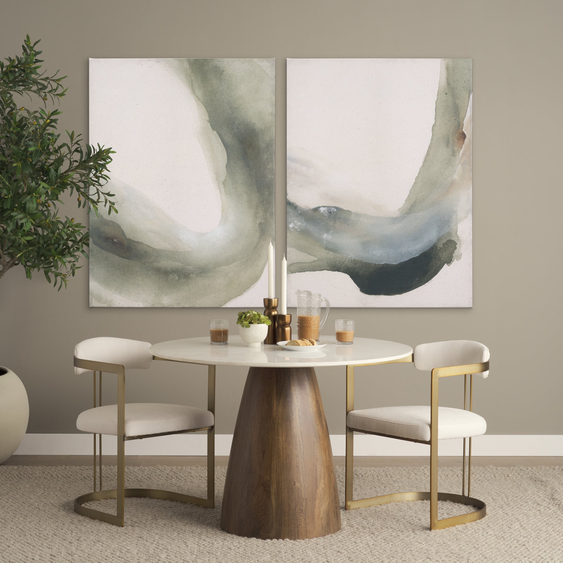 Allyson 42" Round Marble Dining Table