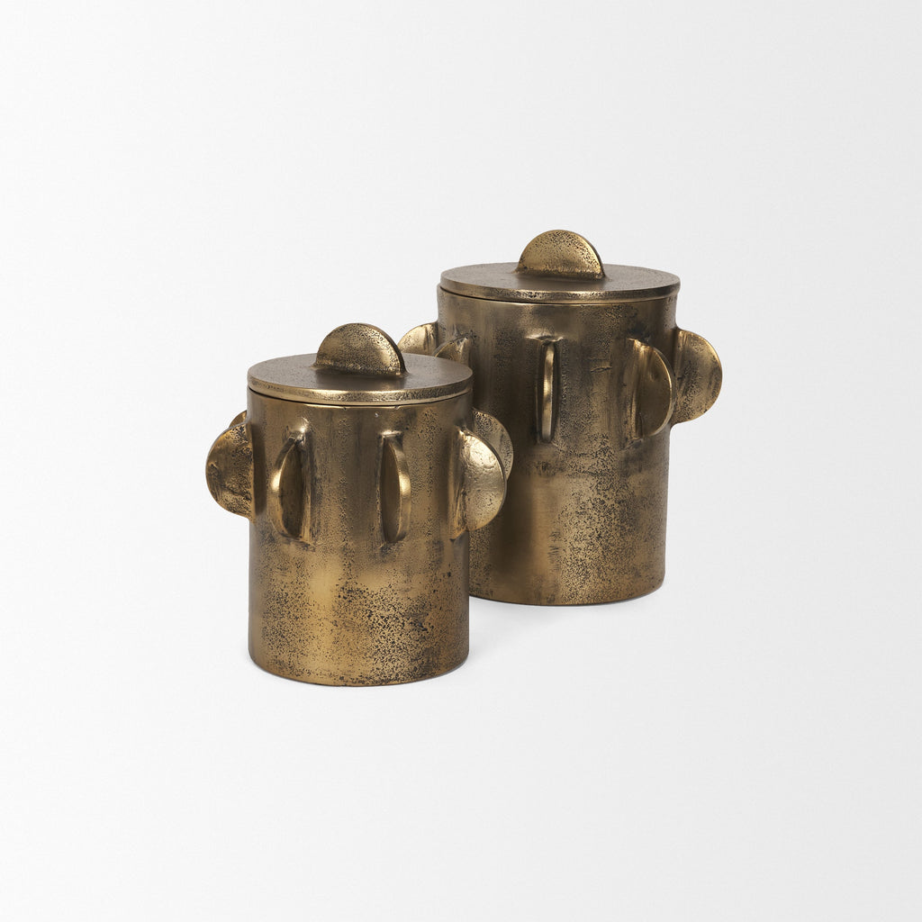 Deacon Decorative Gold Canister