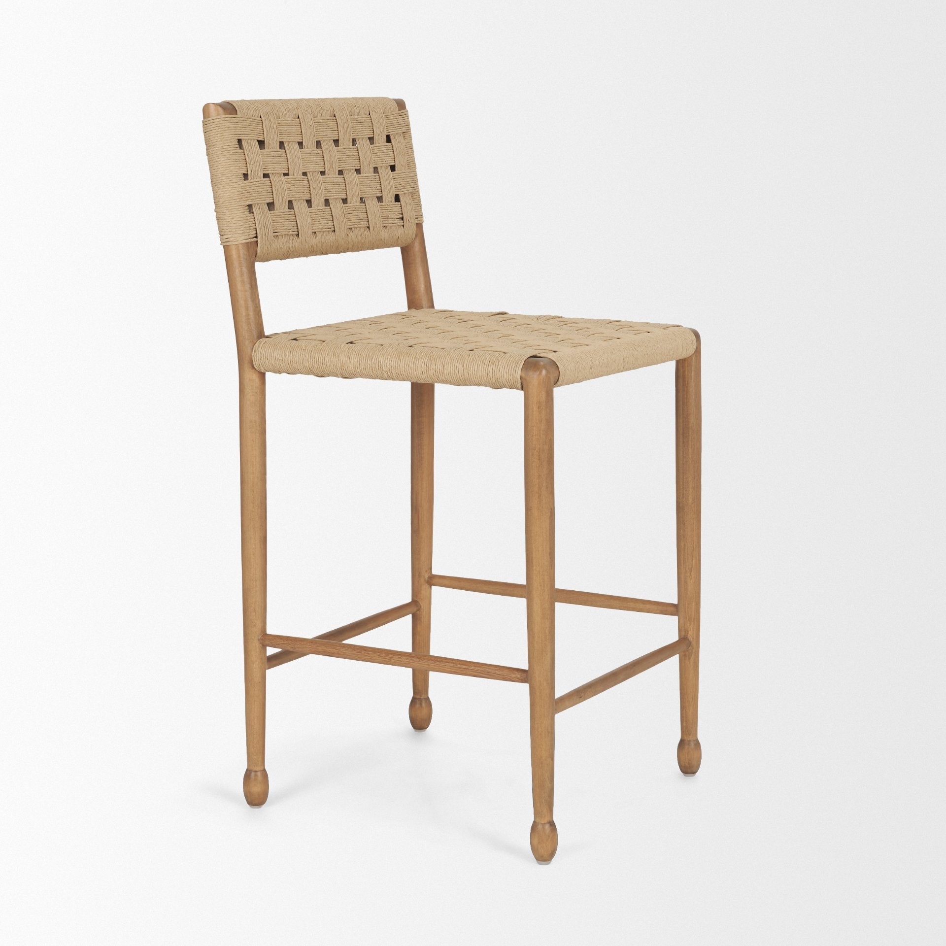 Brinley Paper Rope Seat Counter Stool