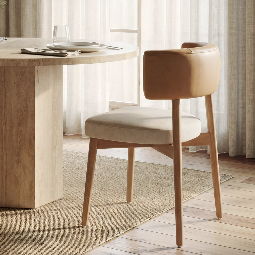 Motley Curve Leather Dining Chair