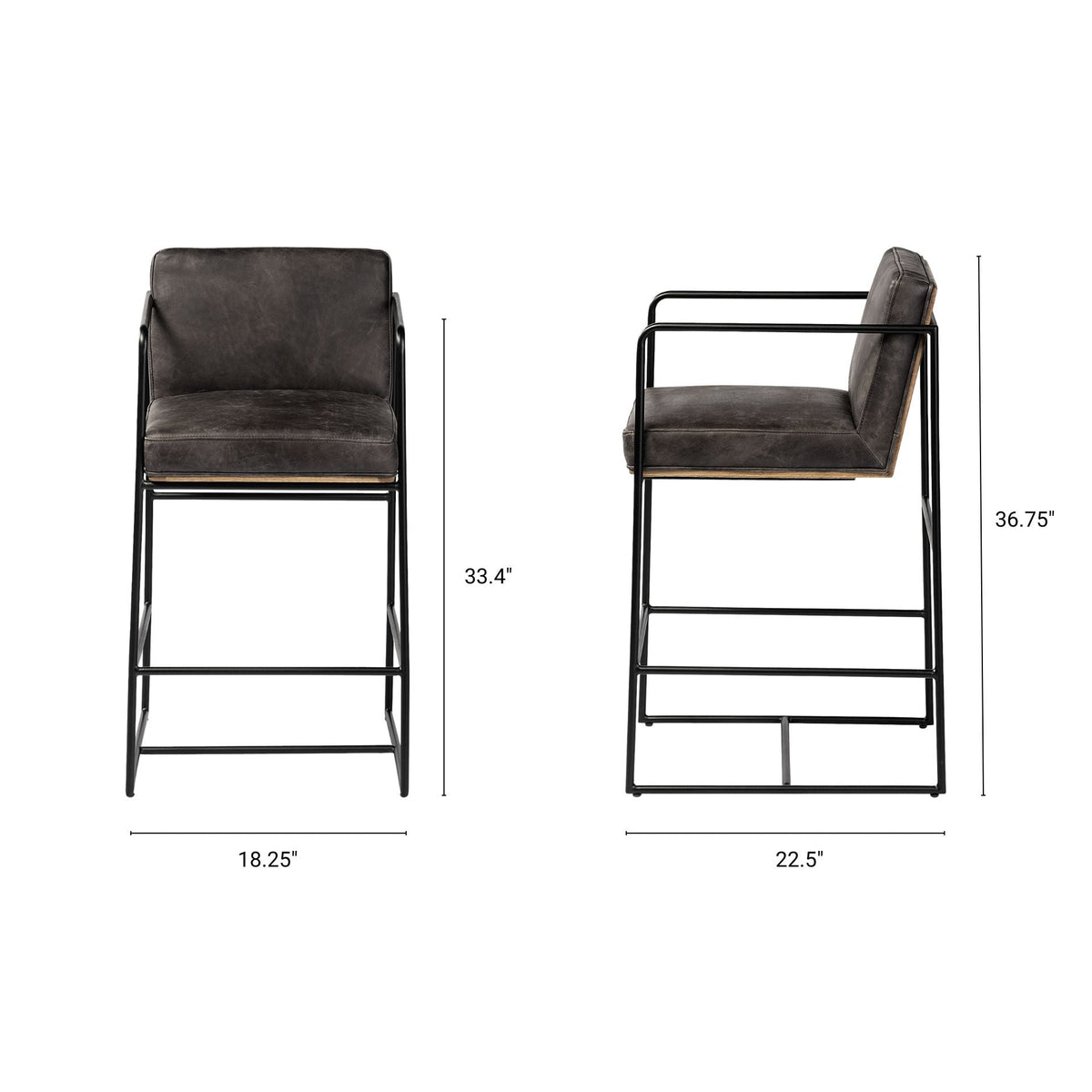 Stamford Leather Counter Stool