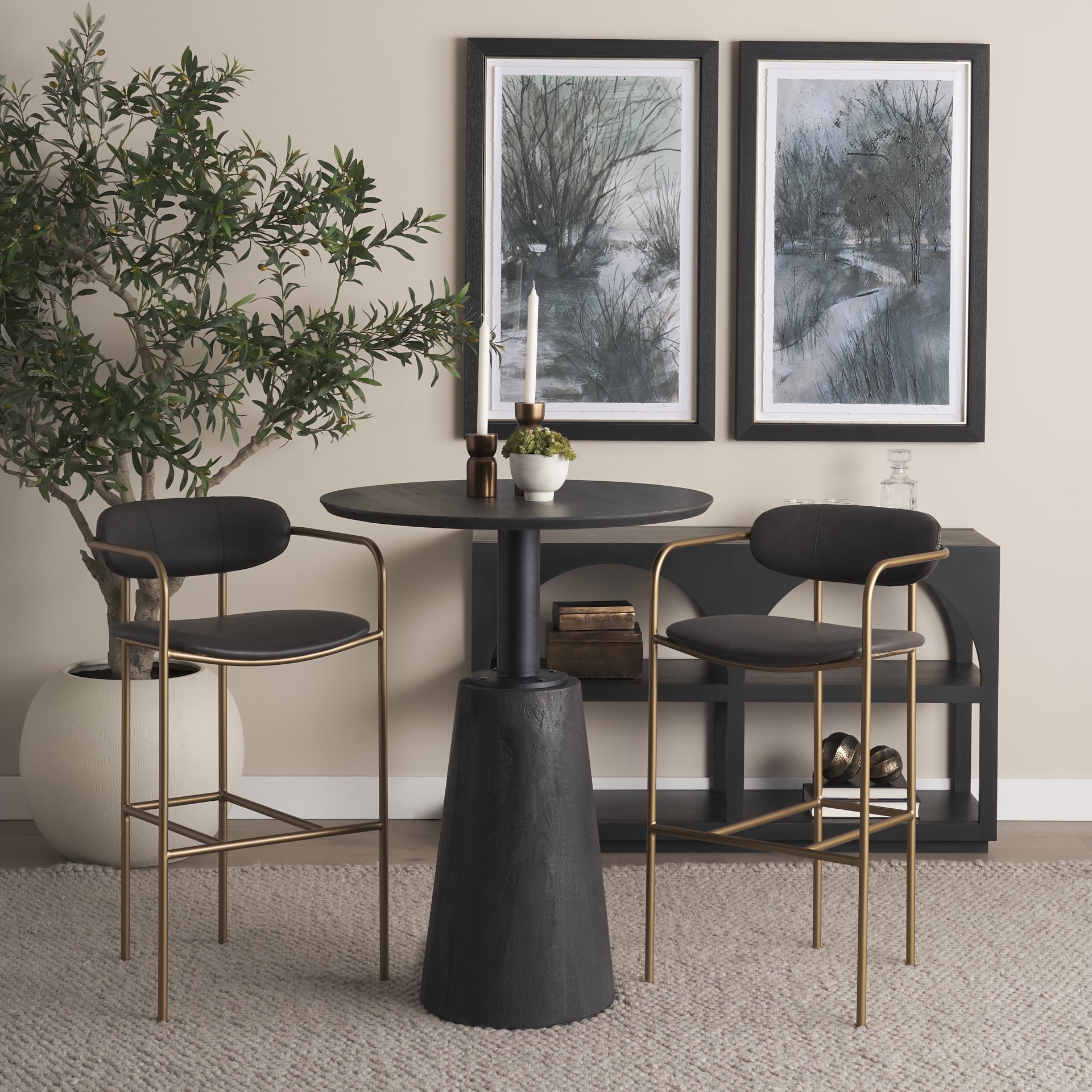 Parker Leather Seat Bar Stool