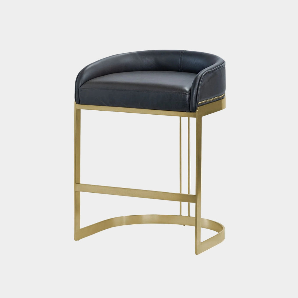 Hollyfield Leather Seat Counter Stool