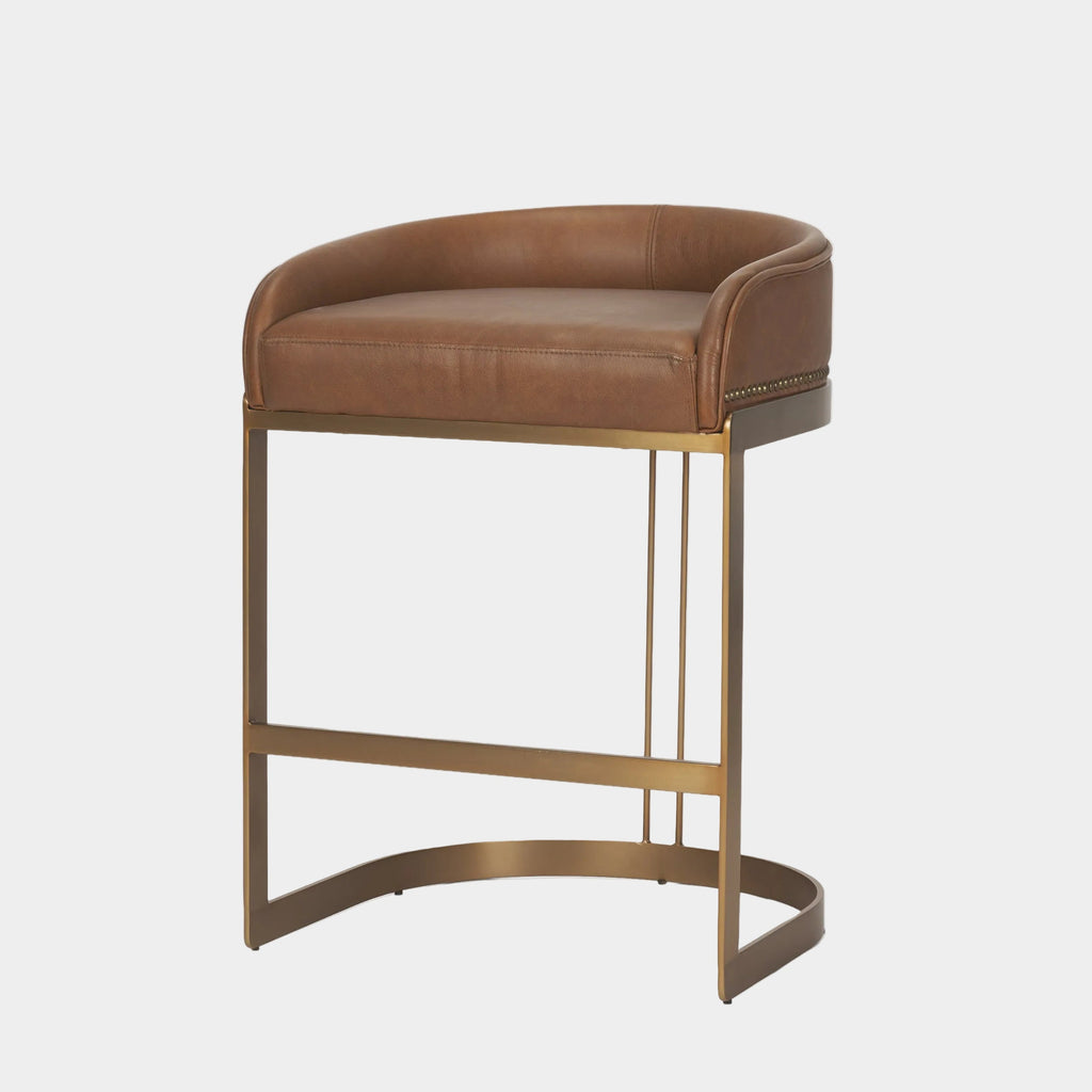 Hollyfield Leather Seat Counter Stool