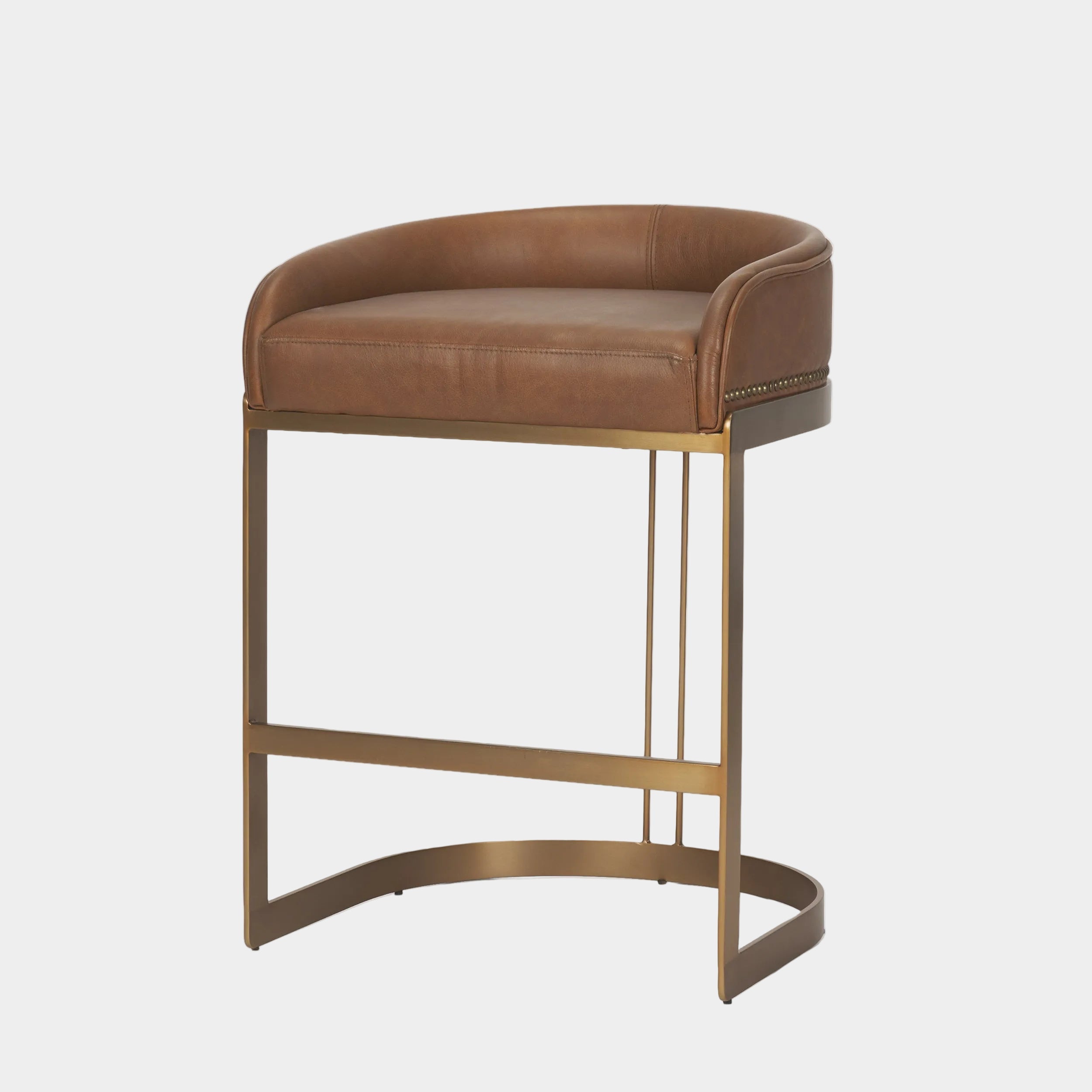 Hollyfield Leather Seat Counter Stool