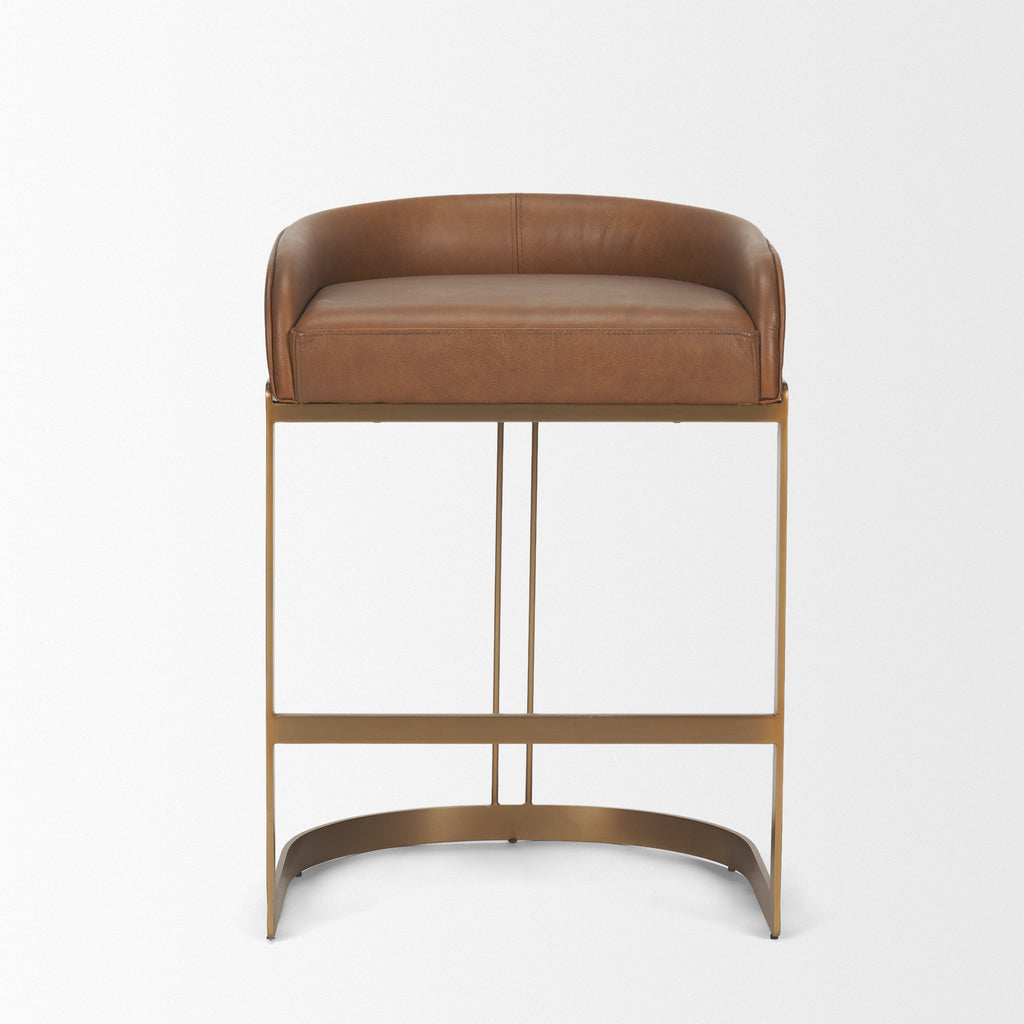 Hollyfield Leather Seat Counter Stool