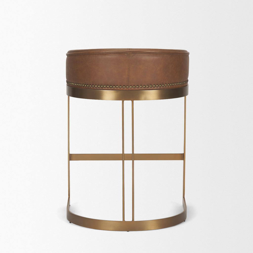 Hollyfield Leather Seat Counter Stool