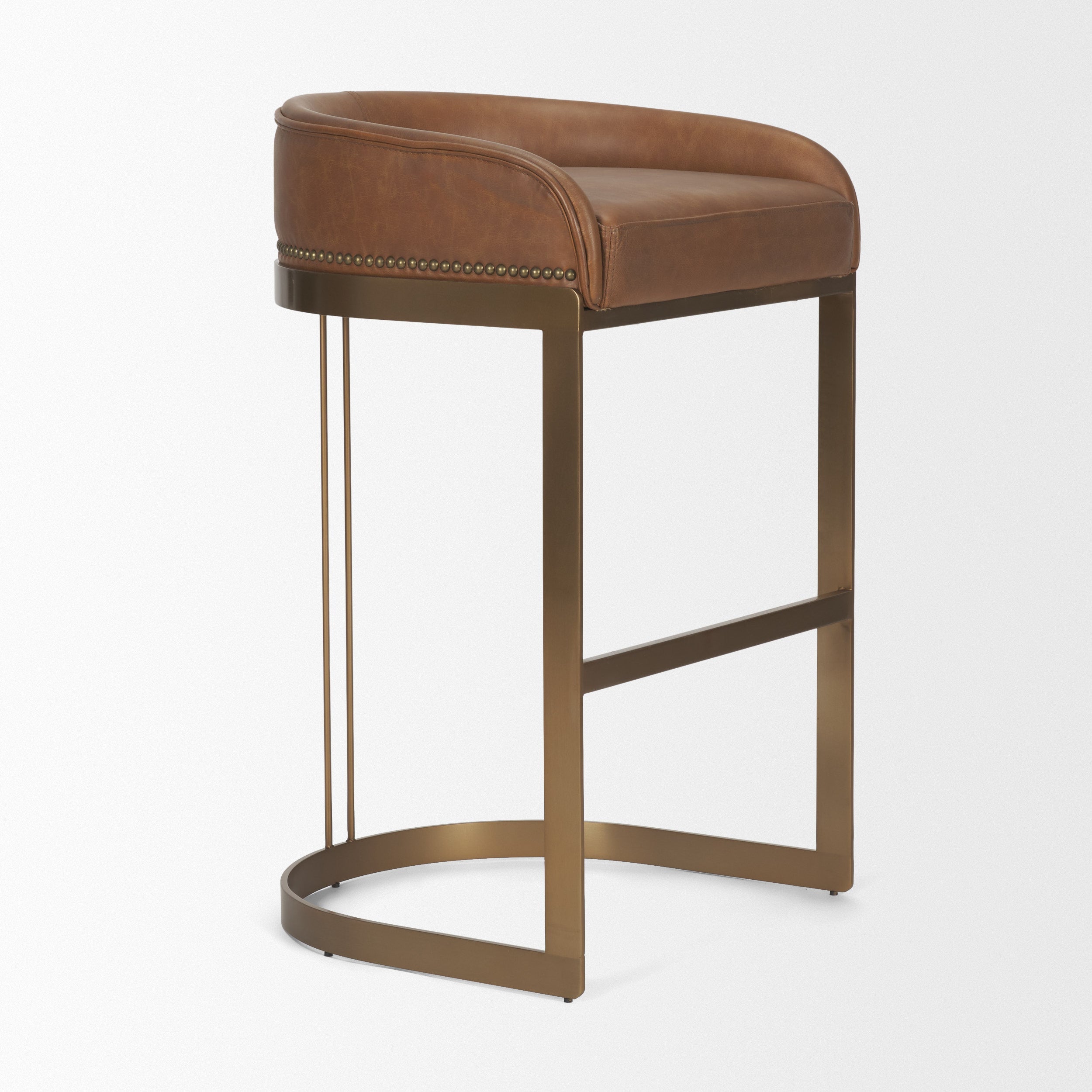 Hollyfield Leather Seat Commercial-Grade Bar Stool