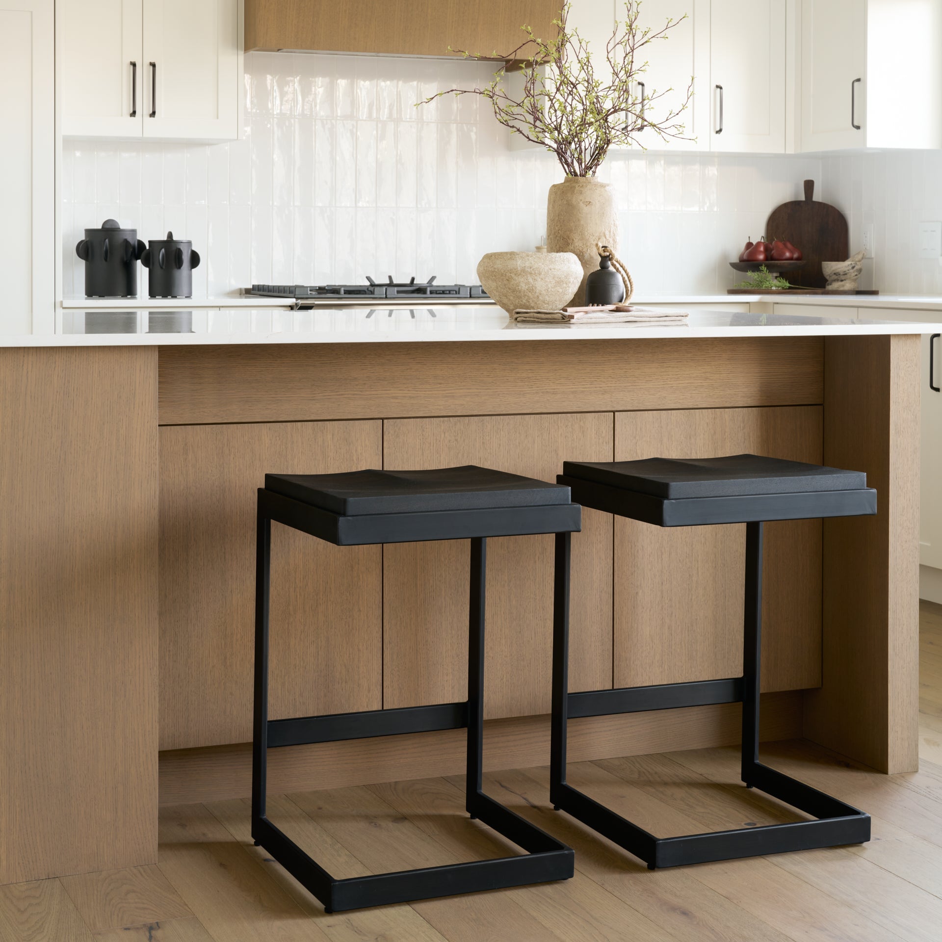 Kiran Wood Seat Bar/Counter Stool