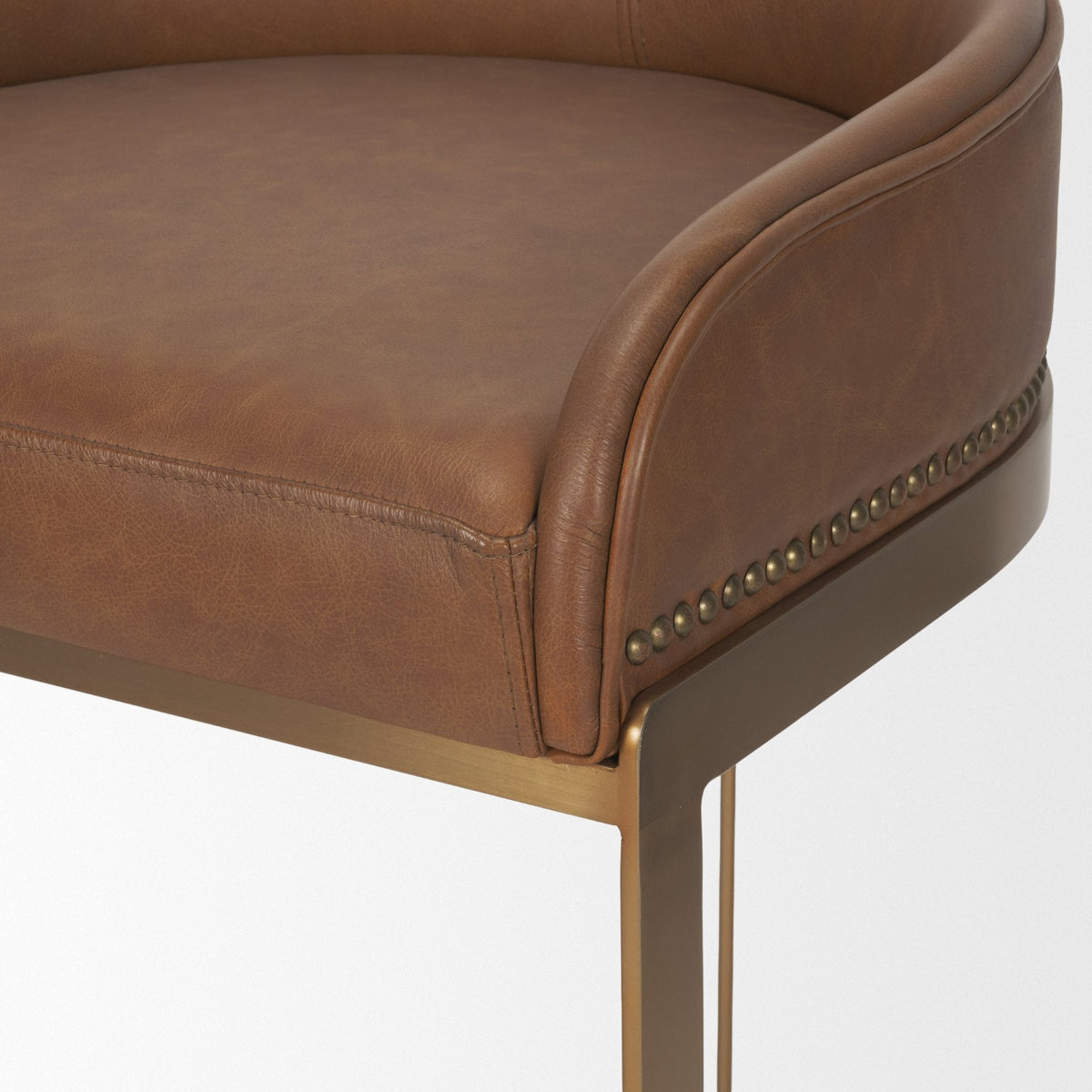 Hollyfield Leather Seat Counter Stool