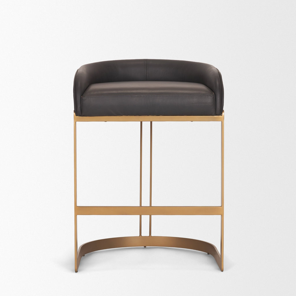 Hollyfield Leather Seat Counter Stool