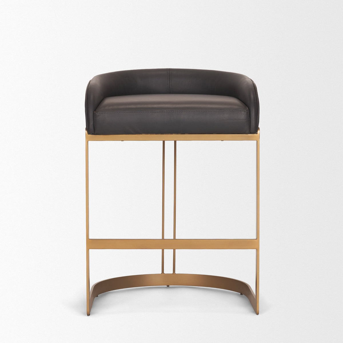 Hollyfield Leather Seat Counter Stool