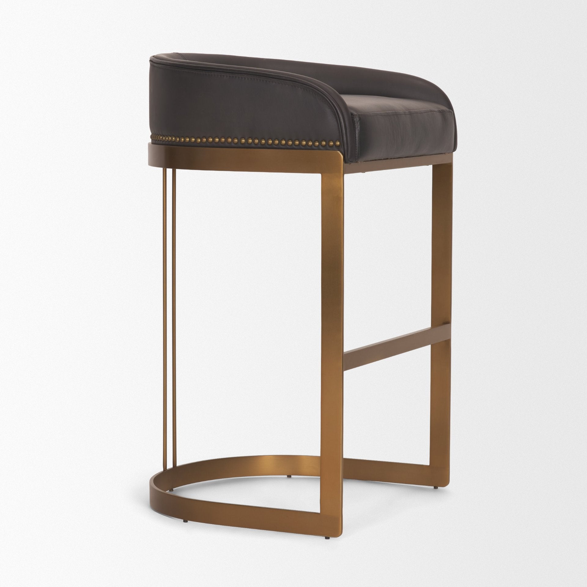 Hollyfield Leather Seat Commercial-Grade Bar Stool