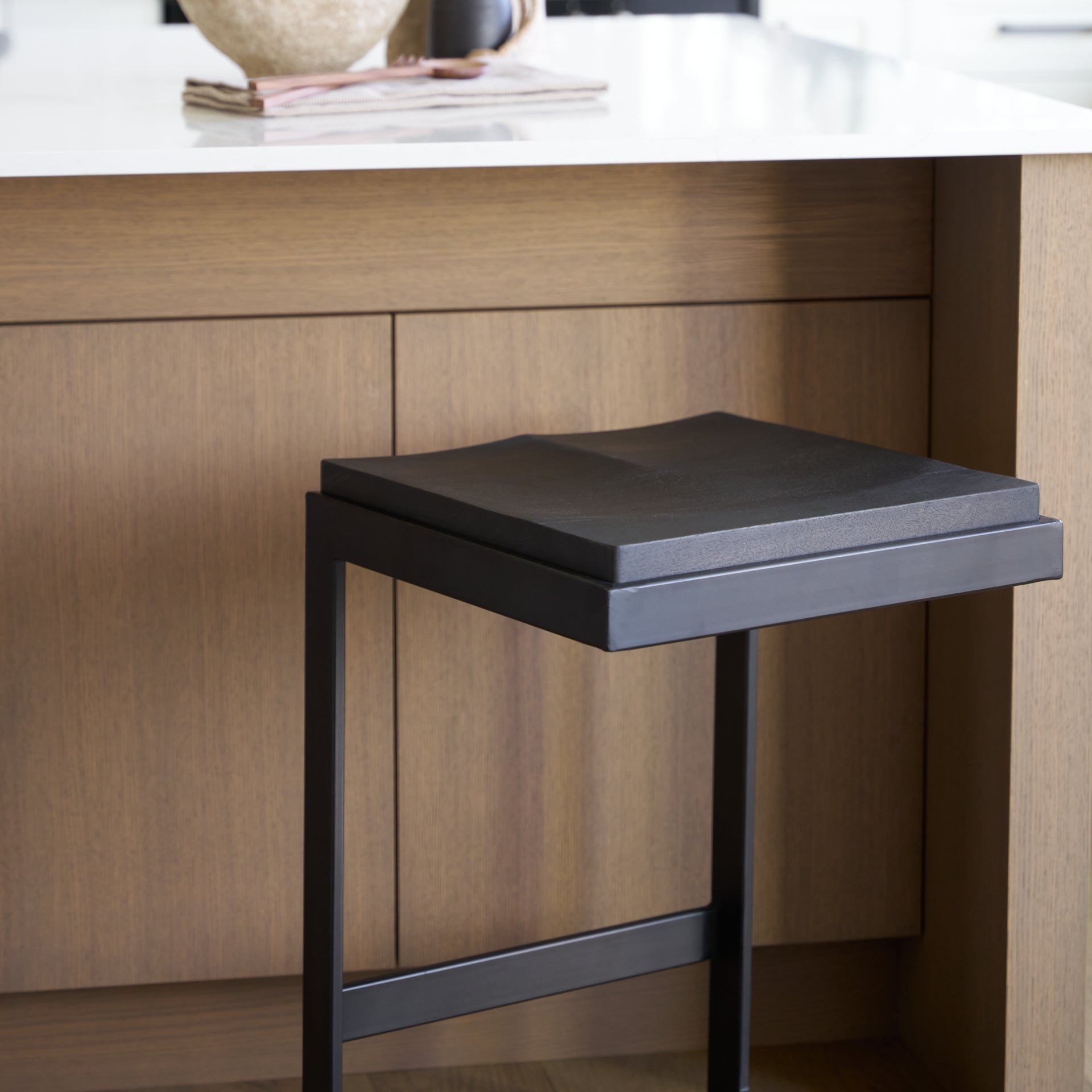 Kiran Wood Seat Bar/Counter Stool