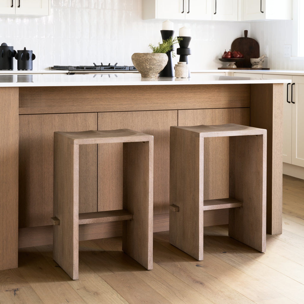 Aida Wood Seat Counter Stool