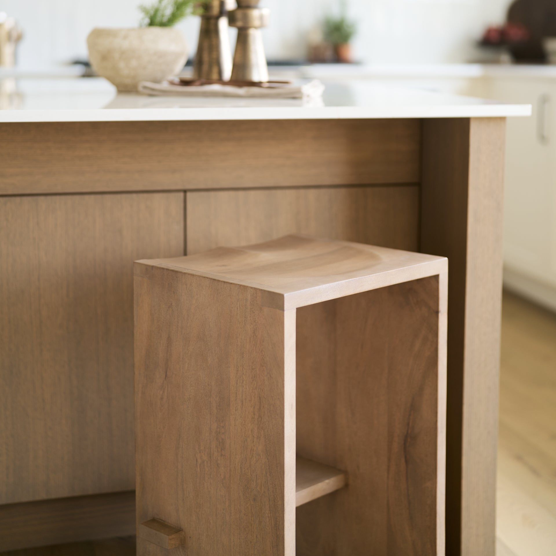Aida Wood Seat Counter Stool