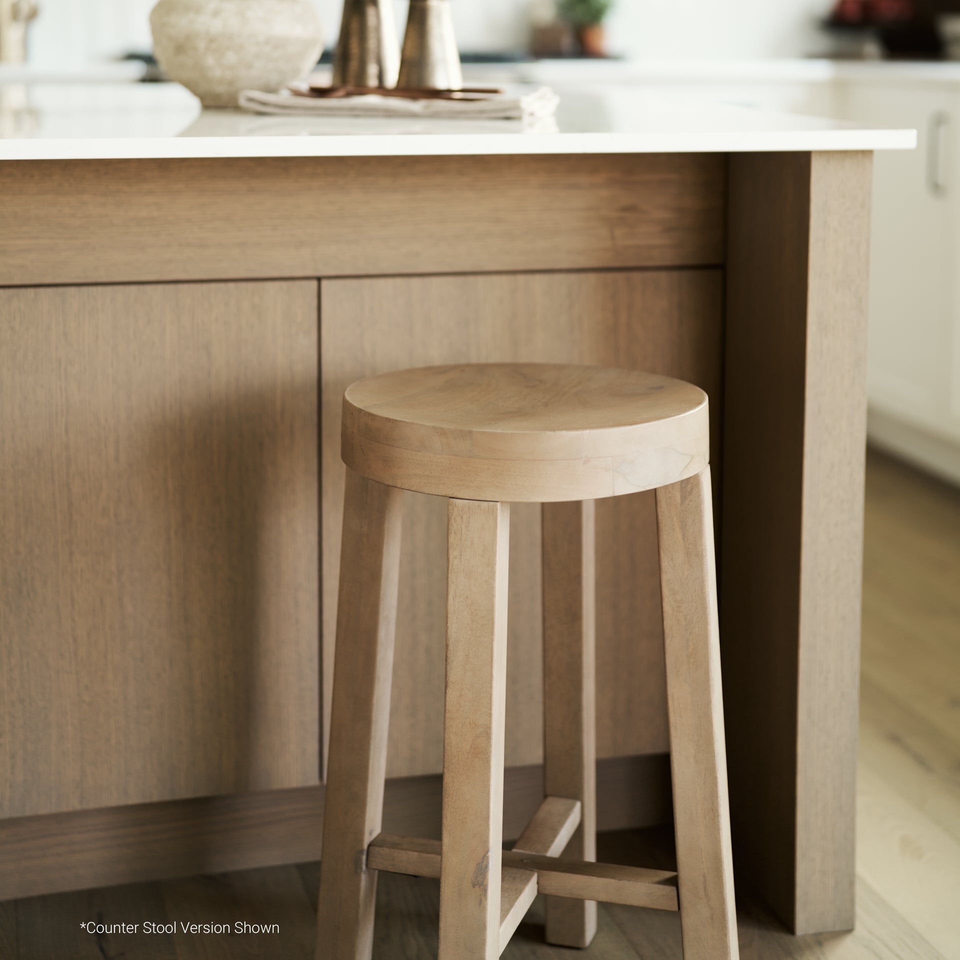Brahma Wood Seat Bar Stool