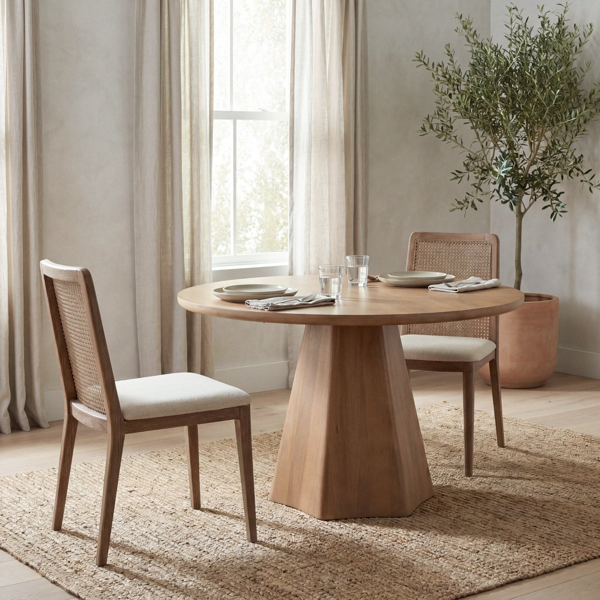 Clara Light Brown Cane Back Dining Chair