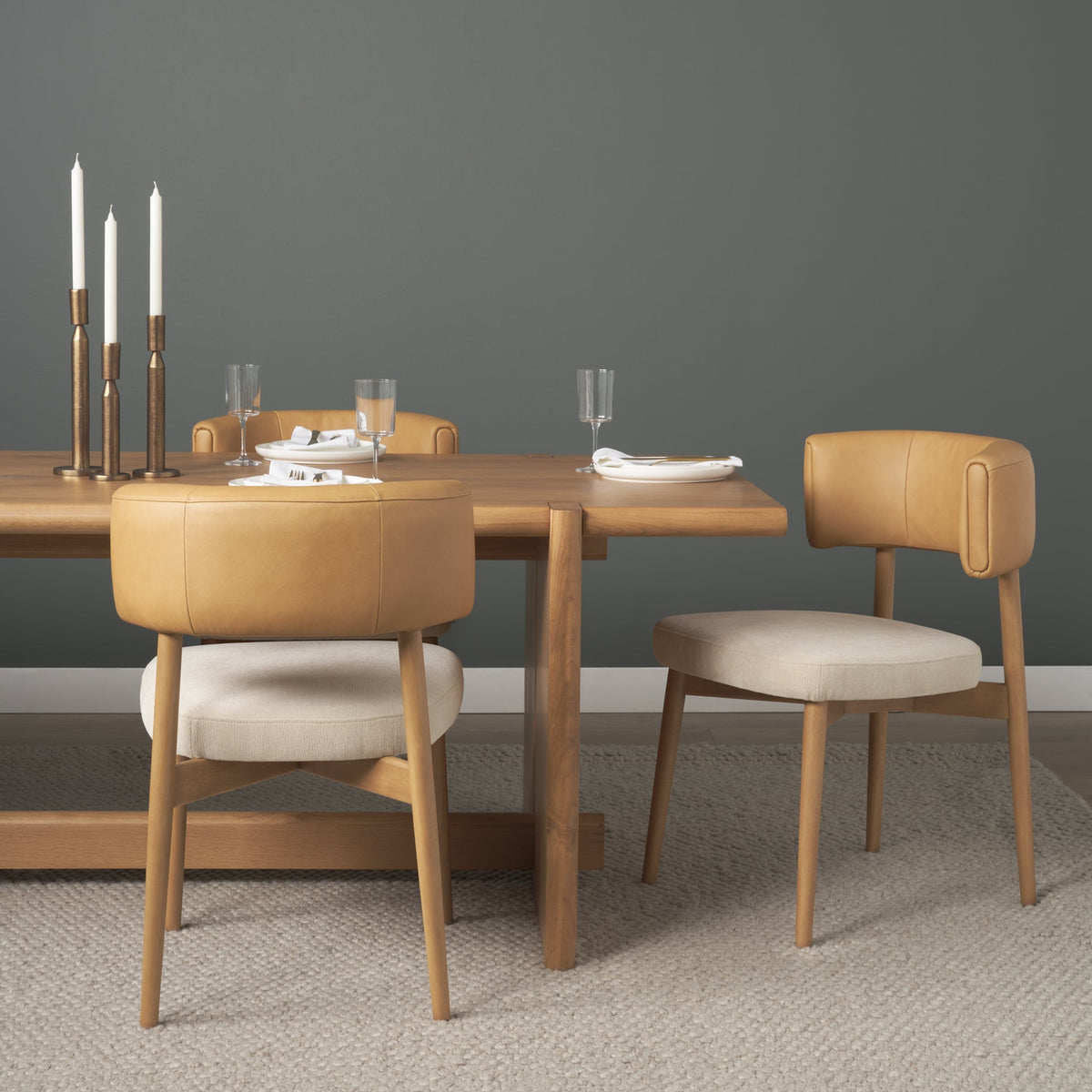 Motley Curve Leather Dining Chair