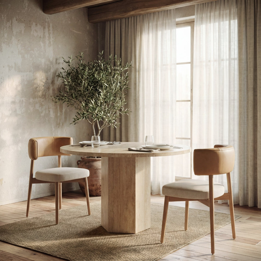 Motley Curve Leather Dining Chair