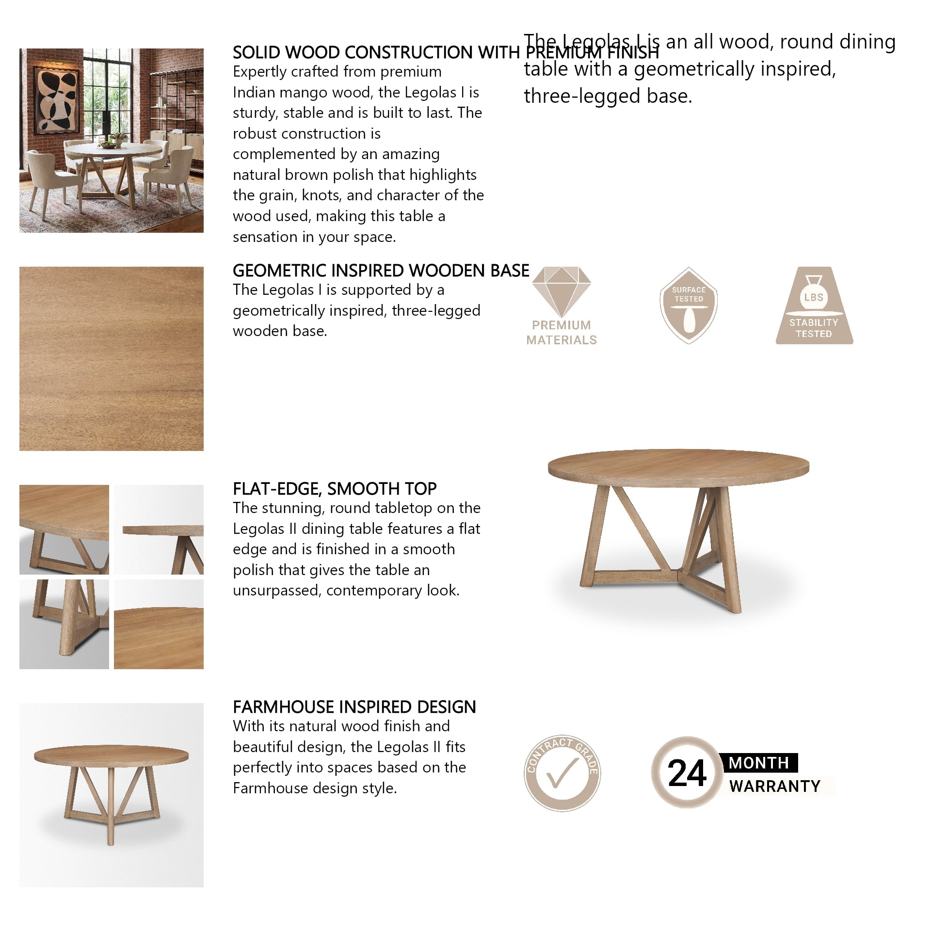 Legolas 60" Round Dining Table