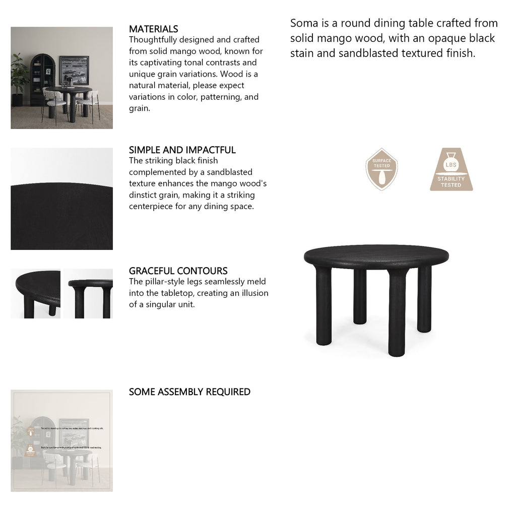Soma 48" Round Dining Table